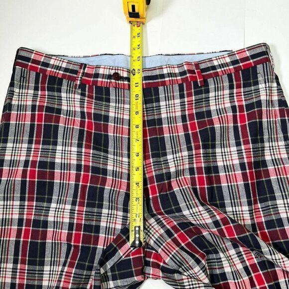 Brooks Brothers 346 Mens 38 cropped Madison Fit Plaid Pants Red Blue White - Picture 10 of 12